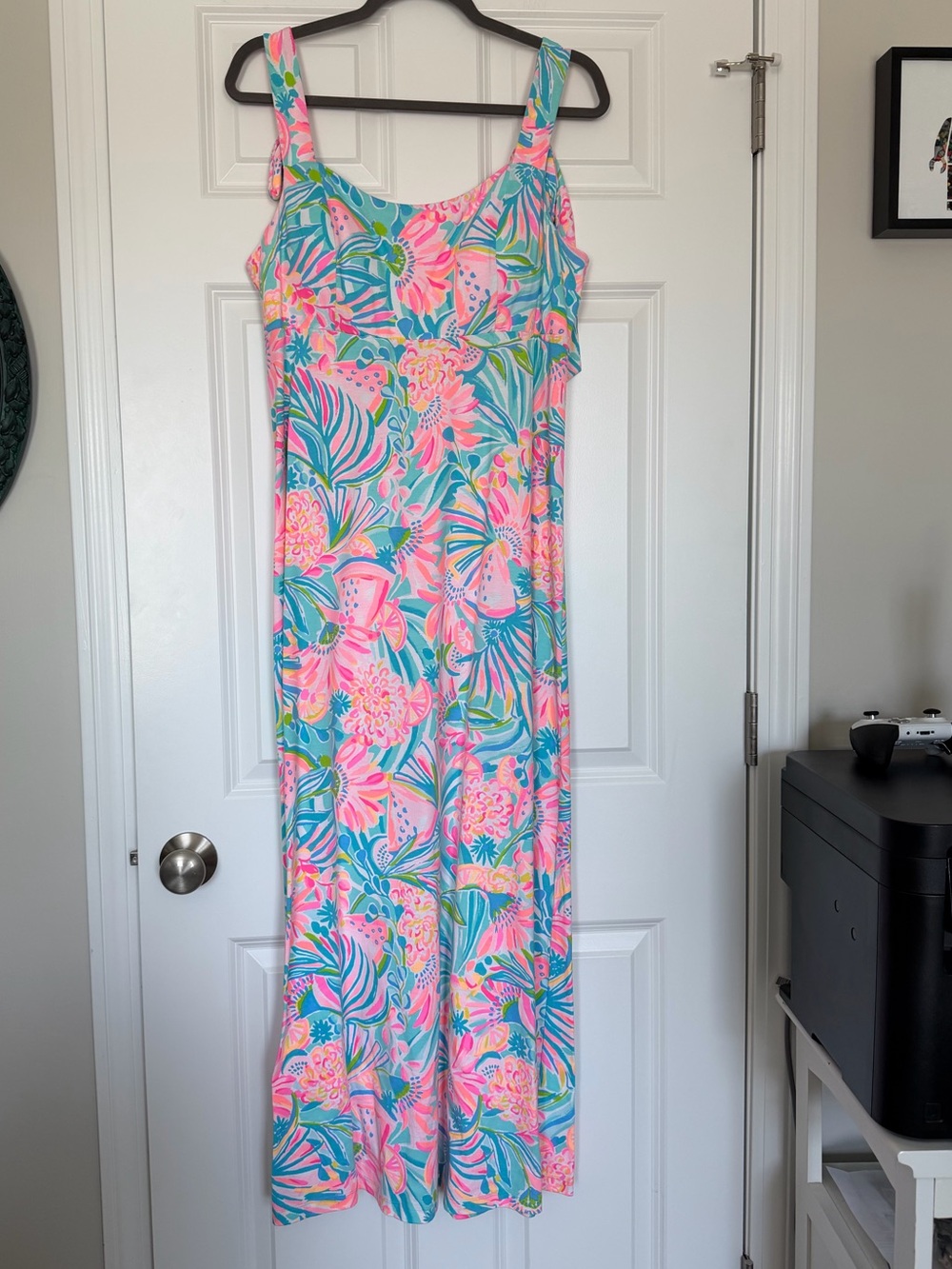 Lilly Pulitzer Maleka maxi size L Tropical Punch adjustable tie straps
